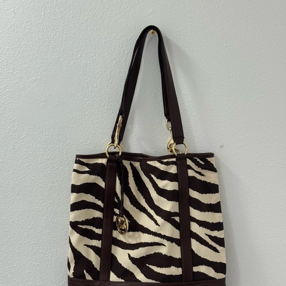 Michael Kors Black and Cream Zebra Tote - Picture 1 of 12